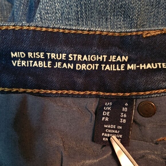 Lands End Jeans Size 6 True Straight Mid Rise Medium Light Wash Stretch Denim - Picture 4 of 10